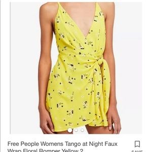 YELLOW FREE PEOPLE ROMPER Size 8
